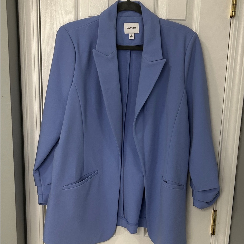 Nine West Lavender Blue Open Blazer Jacket